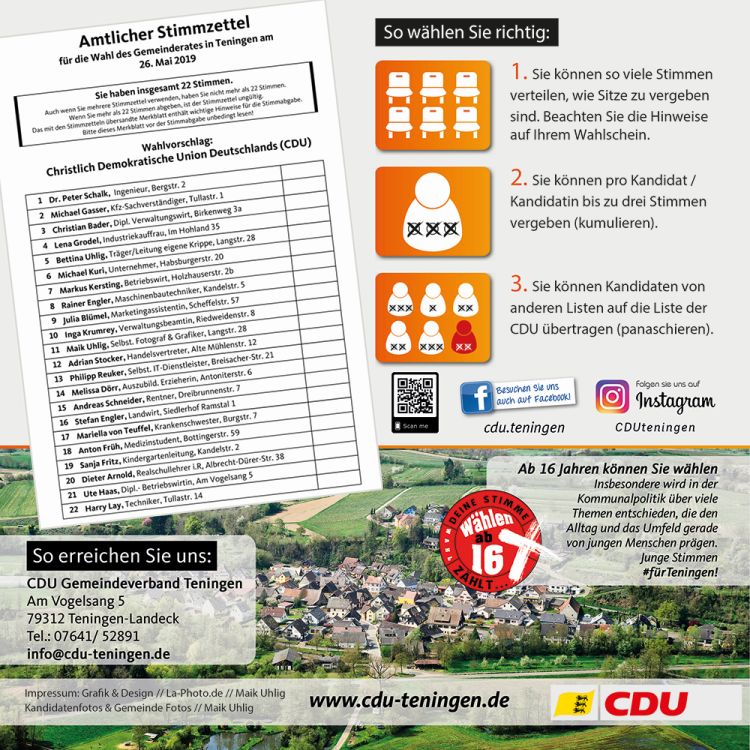 CDU-Wahlprospeckt Gemeinderatswahl
                    2019 - Seite 8
